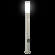 vidaXL Bollard Light with Sensor&Outlet 80 cm Stainless Steel IP44 Lucy And Phil Academy Lucy And Phil Academy