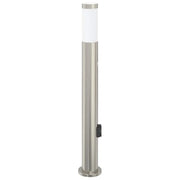 vidaXL Bollard Light with Sensor&Outlet 80 cm Stainless Steel IP44 Lucy And Phil Academy Lucy And Phil Academy