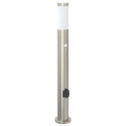 vidaXL Bollard Light with Sensor&Outlet 80 cm Stainless Steel IP44 Lucy And Phil Academy Lucy And Phil Academy