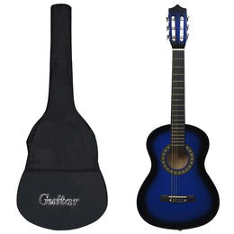 vidaXL Classical Guitar for Beginner and Kid with Bag Blue 1/2 34