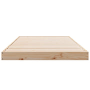 vidaXL Floor Bed Frame Natural 213.5 x 94 x 9 cm Solid Pine Wood Lucy And Phil Academy Lucy And Phil Academy