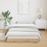 vidaXL Floor Bed Frame Natural 213.5 x 94 x 9 cm Solid Pine Wood Lucy And Phil Academy Lucy And Phil Academy