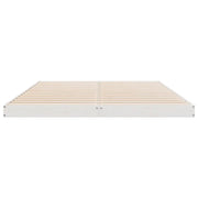 vidaXL Floor Bed Frame White 213.5 x 144 x 9 cm Solid Pine Wood Lucy And Phil Academy Lucy And Phil Academy