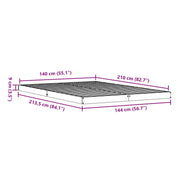 vidaXL Floor Bed Frame White 213.5 x 144 x 9 cm Solid Pine Wood Lucy And Phil Academy Lucy And Phil Academy