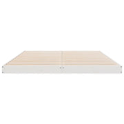 vidaXL Floor Bed Frame White 213.5 x 144 x 9 cm Solid Pine Wood Lucy And Phil Academy Lucy And Phil Academy