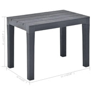 vidaXL Garden Table with 2 Benches Plastic Anthracite Lucy And Phil Academy Lucy And Phil Academy