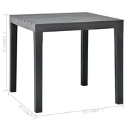 vidaXL Garden Table with 2 Benches Plastic Anthracite Lucy And Phil Academy Lucy And Phil Academy