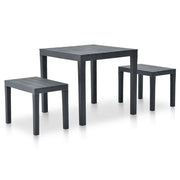 vidaXL Garden Table with 2 Benches Plastic Anthracite Lucy And Phil Academy Lucy And Phil Academy