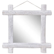 vidaXL Log Mirror White 70x70 cm Solid Reclaimed Wood Lucy And Phil Academy Lucy And Phil Academy