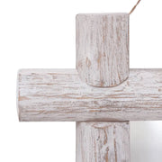 vidaXL Log Mirror White 70x70 cm Solid Reclaimed Wood Lucy And Phil Academy Lucy And Phil Academy