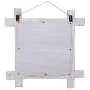 vidaXL Log Mirror White 70x70 cm Solid Reclaimed Wood Lucy And Phil Academy Lucy And Phil Academy