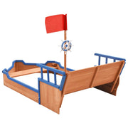 vidaXL Sandbox Pirate Ship Firwood 190x94.5x101 cm Lucy And Phil Academy Lucy And Phil Academy