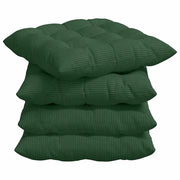 vidaXL Seat Cushions 4 pcs Dark Green 40 x 40 x 6 cm Corduroy Fabric Lucy And Phil Academy Lucy And Phil Academy