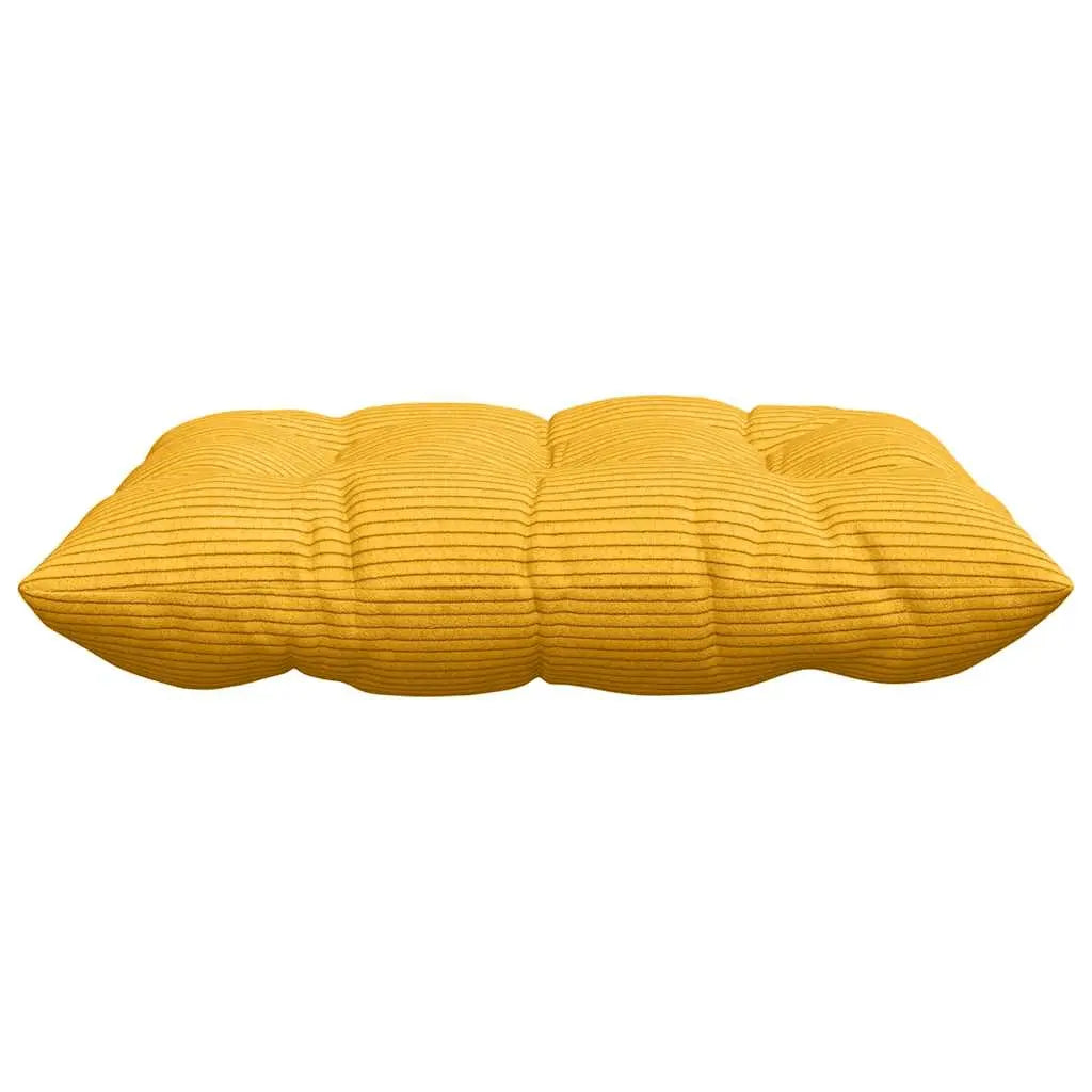 vidaXL Seat Cushions 4 pcs Light Yellow 40 x 40 x 6 cm Corduroy Fabric Lucy And Phil Academy Lucy And Phil Academy