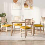 vidaXL Seat Cushions 4 pcs Light Yellow 40 x 40 x 6 cm Corduroy Fabric Lucy And Phil Academy Lucy And Phil Academy