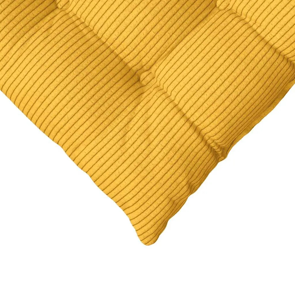 vidaXL Seat Cushions 4 pcs Light Yellow 40 x 40 x 6 cm Corduroy Fabric Lucy And Phil Academy Lucy And Phil Academy