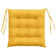 vidaXL Seat Cushions 4 pcs Light Yellow 40 x 40 x 6 cm Corduroy Fabric Lucy And Phil Academy Lucy And Phil Academy