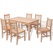 vidaXL Seven Piece Dining Set Pinewood Lucy And Phil Academy Lucy And Phil Academy