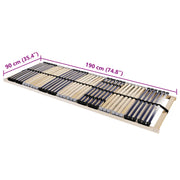 vidaXL Slatted Bed Base Brown 90 x 190 cm Solid beech wood Lucy And Phil Academy Lucy And Phil Academy