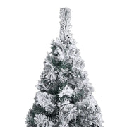 vidaXL Slim Artificial Christmas Tree with Flocked Snow Green 150 cm PVC Lucy And Phil Academy Lucy And Phil Academy