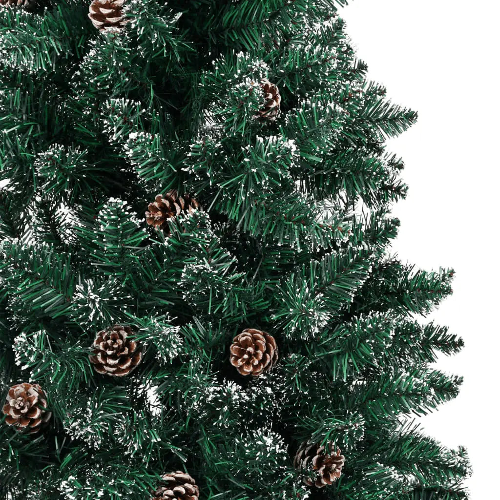 vidaXL Slim Christmas Tree with Real Wood and White Snow Green 180 cm Lucy And Phil Academy Lucy And Phil Academy