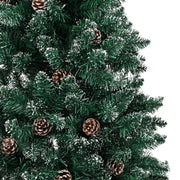 vidaXL Slim Christmas Tree with Real Wood and White Snow Green 180 cm Lucy And Phil Academy Lucy And Phil Academy