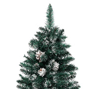 vidaXL Slim Christmas Tree with Real Wood and White Snow Green 210 cm Lucy And Phil Academy Lucy And Phil Academy