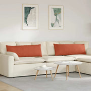 vidaXL Sofa Pillows 2 pcs Red Orange 120 x 40 cm Corduroy Fabric Lucy And Phil Academy Lucy And Phil Academy