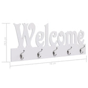 vidaXL Wall Mounted Coat Rack WELCOME White 74x29.5 cm Lucy And Phil Academy Lucy And Phil Academy