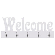 vidaXL Wall Mounted Coat Rack WELCOME White 74x29.5 cm Lucy And Phil Academy Lucy And Phil Academy