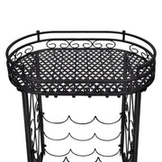 vidaXL Wine Rack with Glass Holder for 9 Bottles Metal Lucy And Phil Academy Lucy And Phil Academy