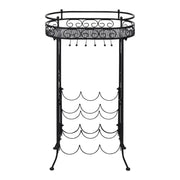 vidaXL Wine Rack with Glass Holder for 9 Bottles Metal Lucy And Phil Academy Lucy And Phil Academy