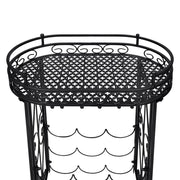 vidaXL Wine Rack with Glass Holder for 9 Bottles Metal Lucy And Phil Academy Lucy And Phil Academy